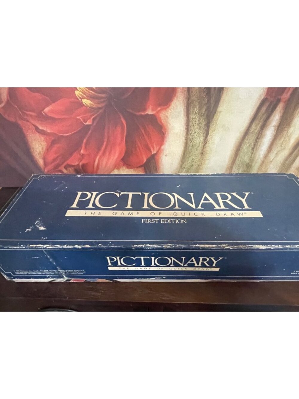 Vintage Pictionary Board Game 1985 Milton Bradley Complete Blue Box
